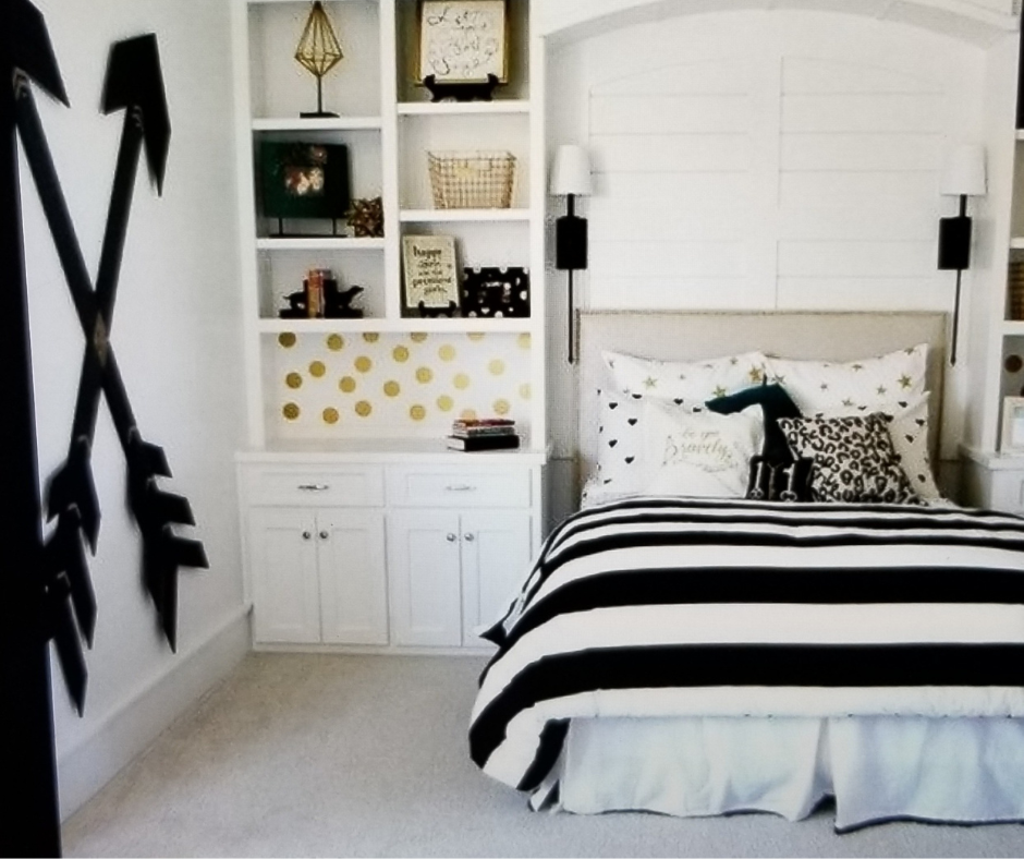 Black & Gold Polka Dot Bedroom